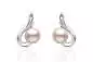 Mobile Preview: Eleganter Perlenohrring rund, rosa, 8.5-9 mm, Englischer Verschluss, 925er Silber, Gaura Pearls, Estland